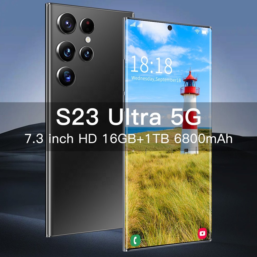 2023 New design S23 ultra grade rugged smartphone 12GB+512GB Android Unlocked Multi Function movies smartphone
